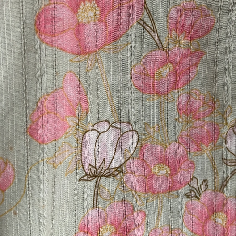 Vintage Lemon Grass size L button down green floral - Picture 3 of 12